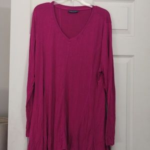Charlie's Project raspberry pink long sleeve swing top size 4x
